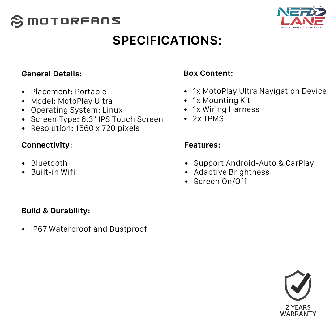MotoPlay Ultra Navigation System With TPMS