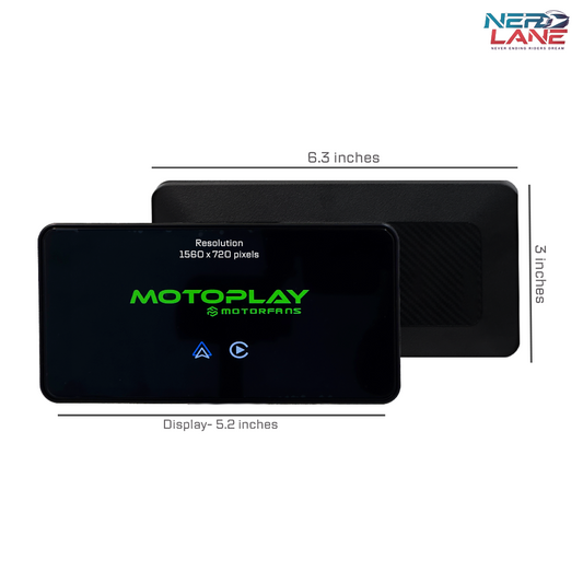 MotoPlay - front & back with dimensions