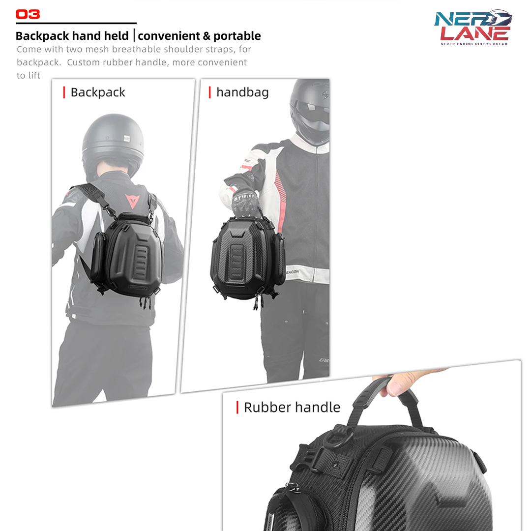 Rhinowalk 12–18L Motorcycle Hard Shell Tail Bag (MTR4001KC)