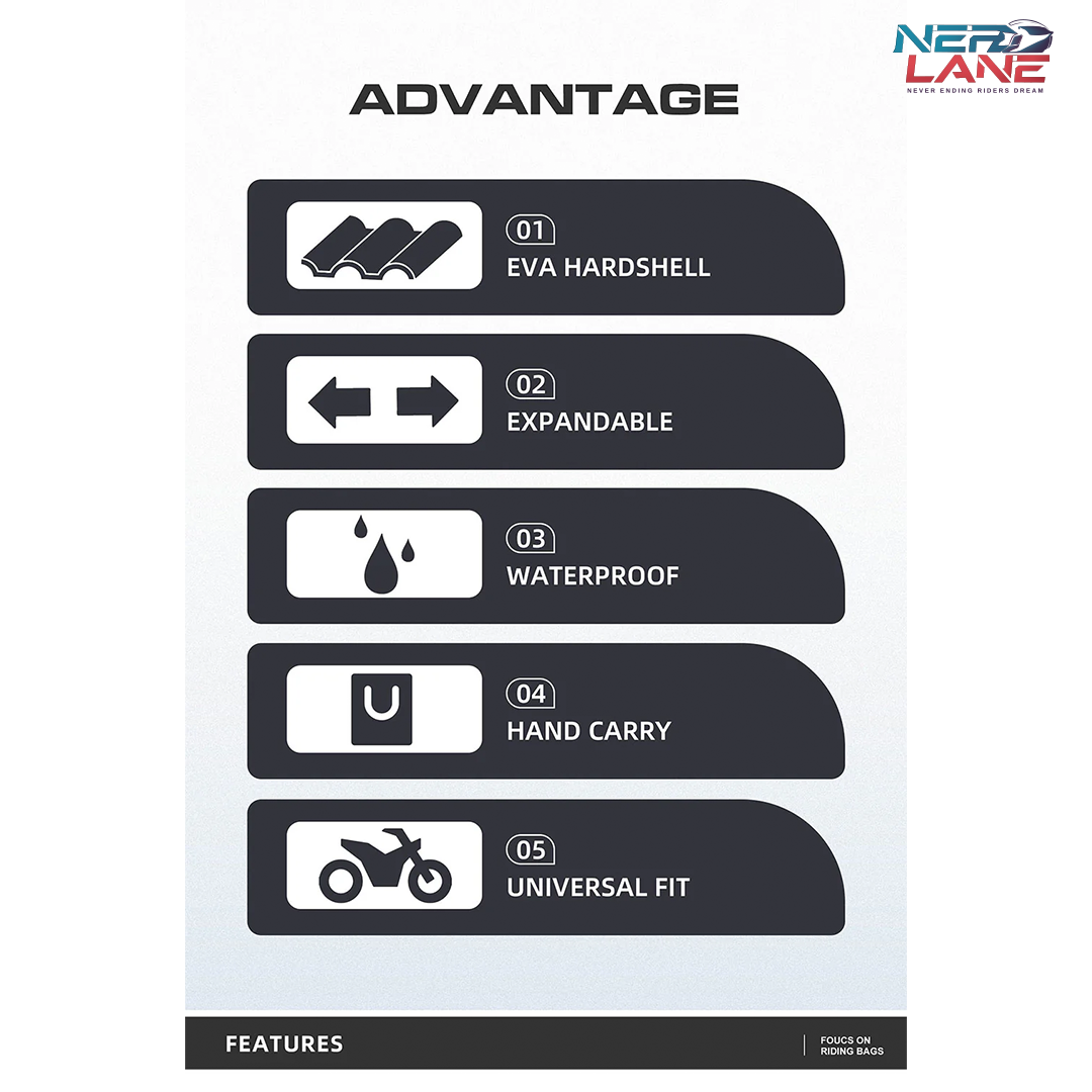 Rhinowalk 23L–35L Expandable Hard Shell Tail Bag (MT2335KC)