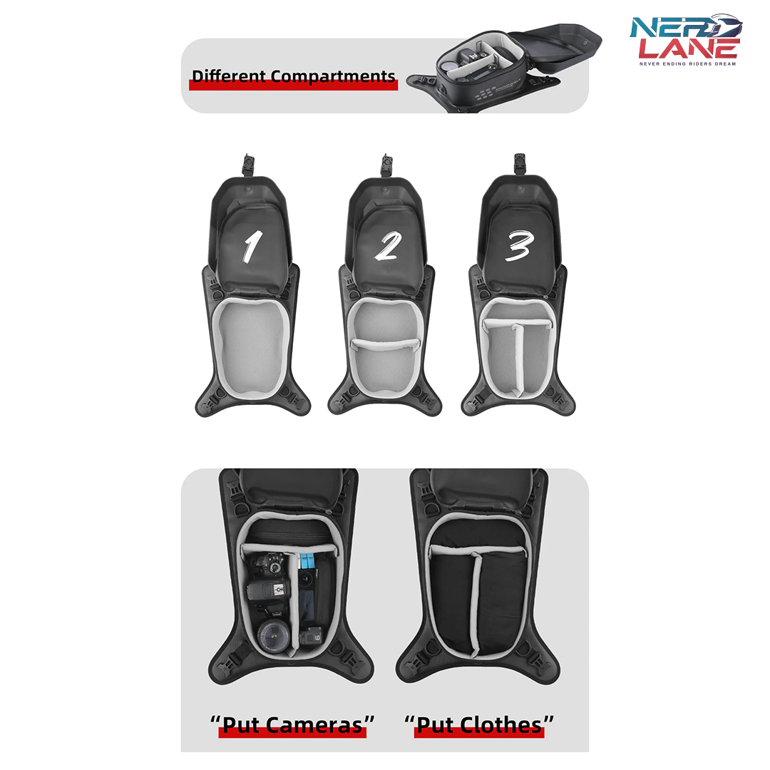 Rhinowalk 5.6L Waterproof Hardshell Tank Bag (MTR2506BK)