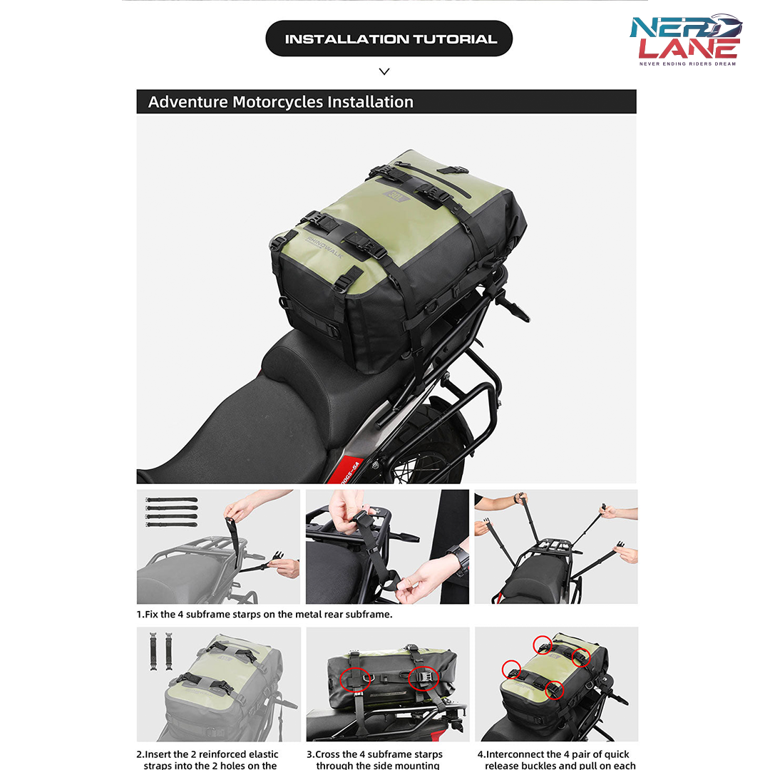 Rhinowalk 30L Motorcycle Waterproof TailBag (MT2230)