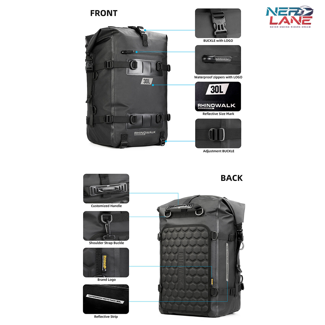 Rhinowalk 30L Motorcycle Waterproof TailBag (MT2230)