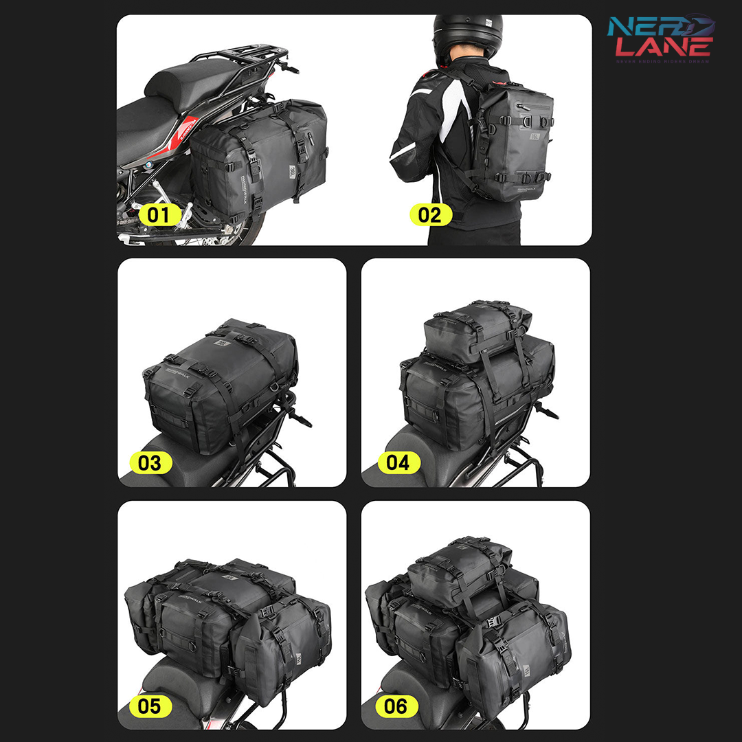 Rhinowalk 15L Motorcycle Waterproof Tail Bag (MT2215BK)