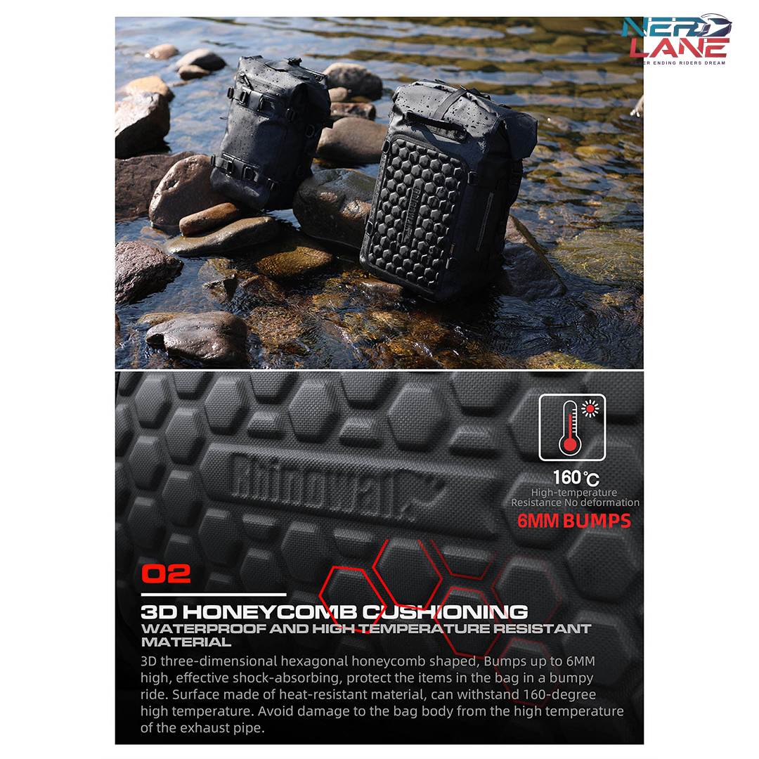 Rhinowalk 15L Motorcycle Waterproof Tail Bag (MT2215BK)