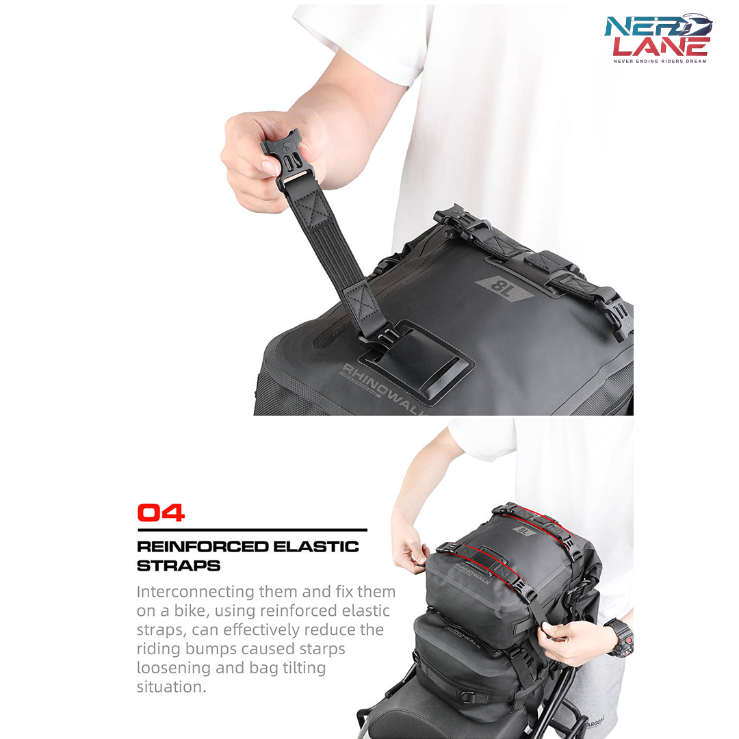 Rhinowalk 15L Motorcycle Waterproof Tail Bag (MT2215BK)