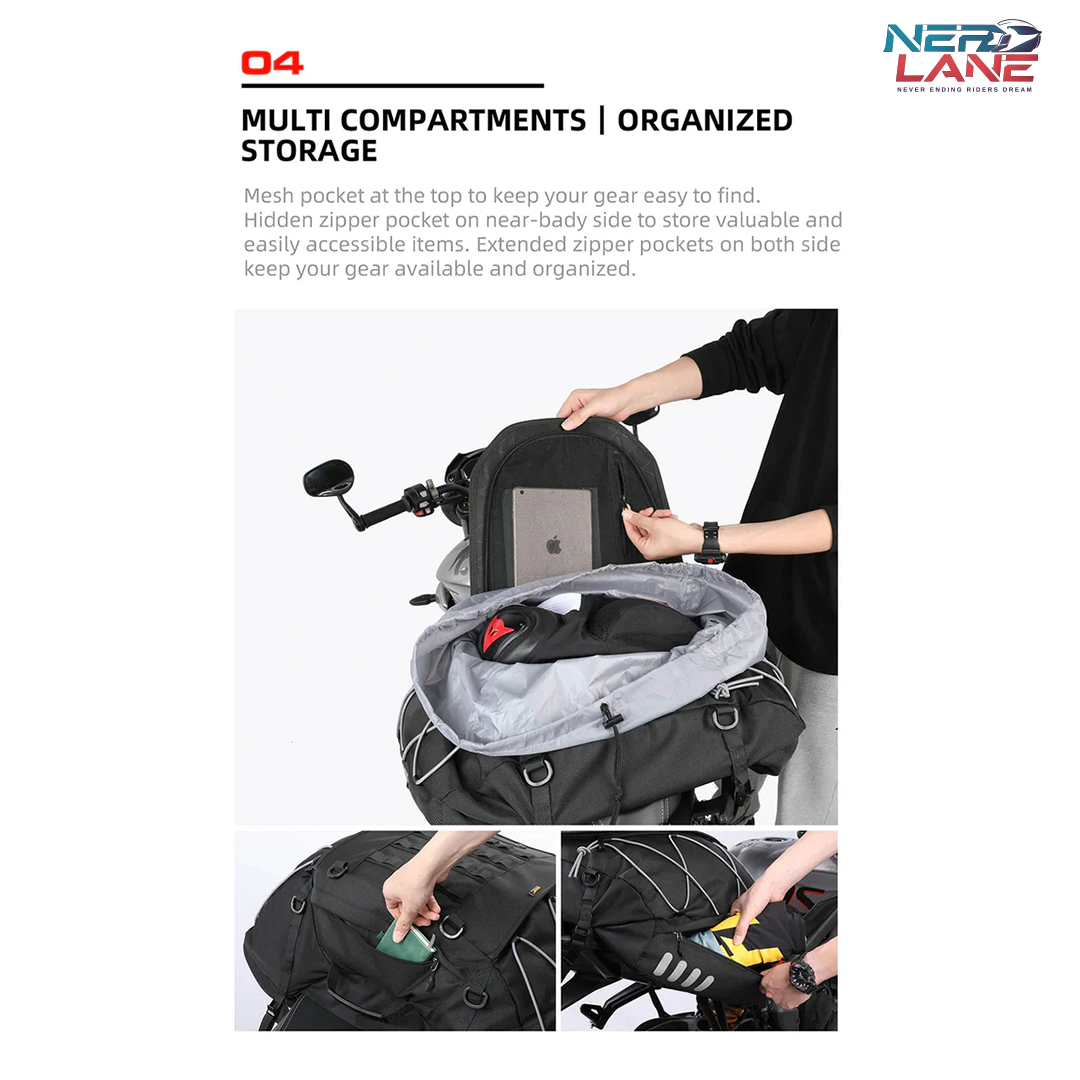 Rhinowalk 35-50L Motorcycle Tail Bag (MT3550)
