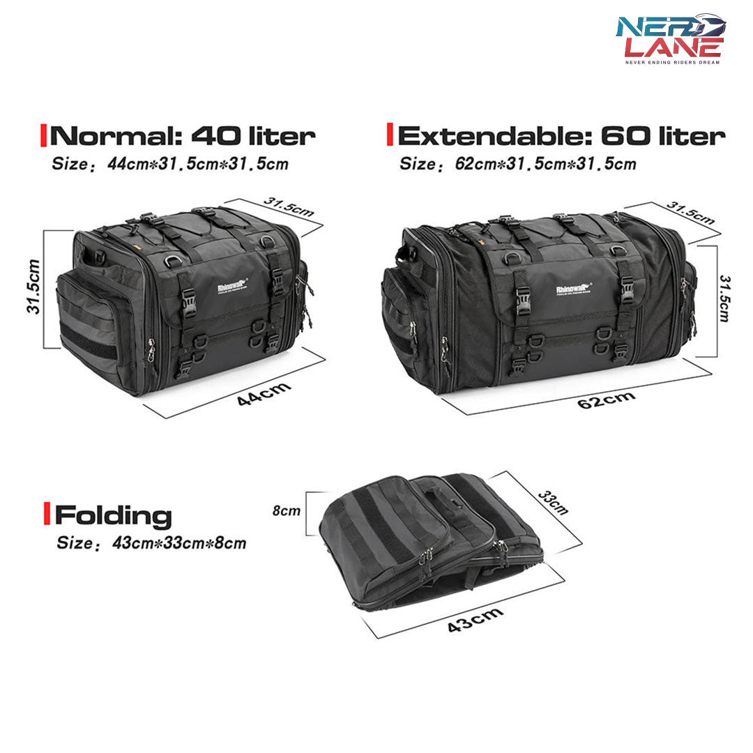 Rhinowalk 40-60L Motorcycle TailBag (MT4060)