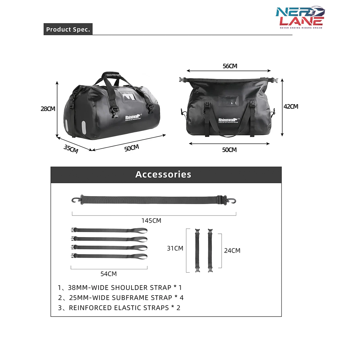 Rhinowalk 45L Motorcycle Waterproof Duffle Bag (MT20450)