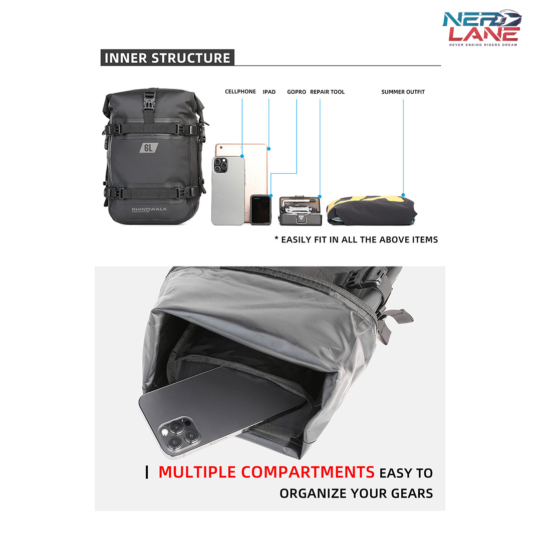 Rhinowalk 6L Waterproof Crash Bar Bags (MT2206BK) (Single Unit)