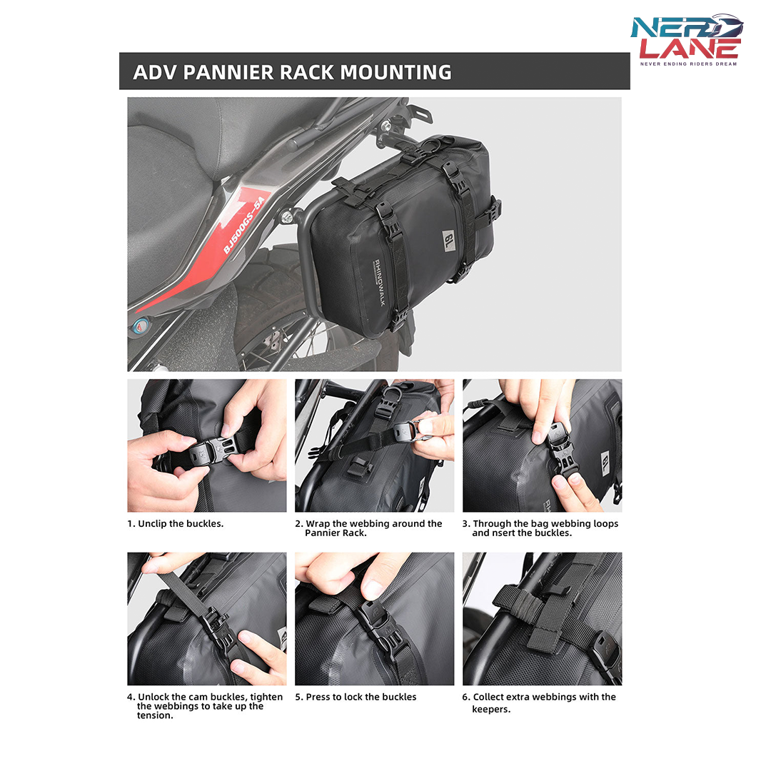 Rhinowalk 6L Waterproof Crash Bar Bags (MT2206BK) (Single Unit)