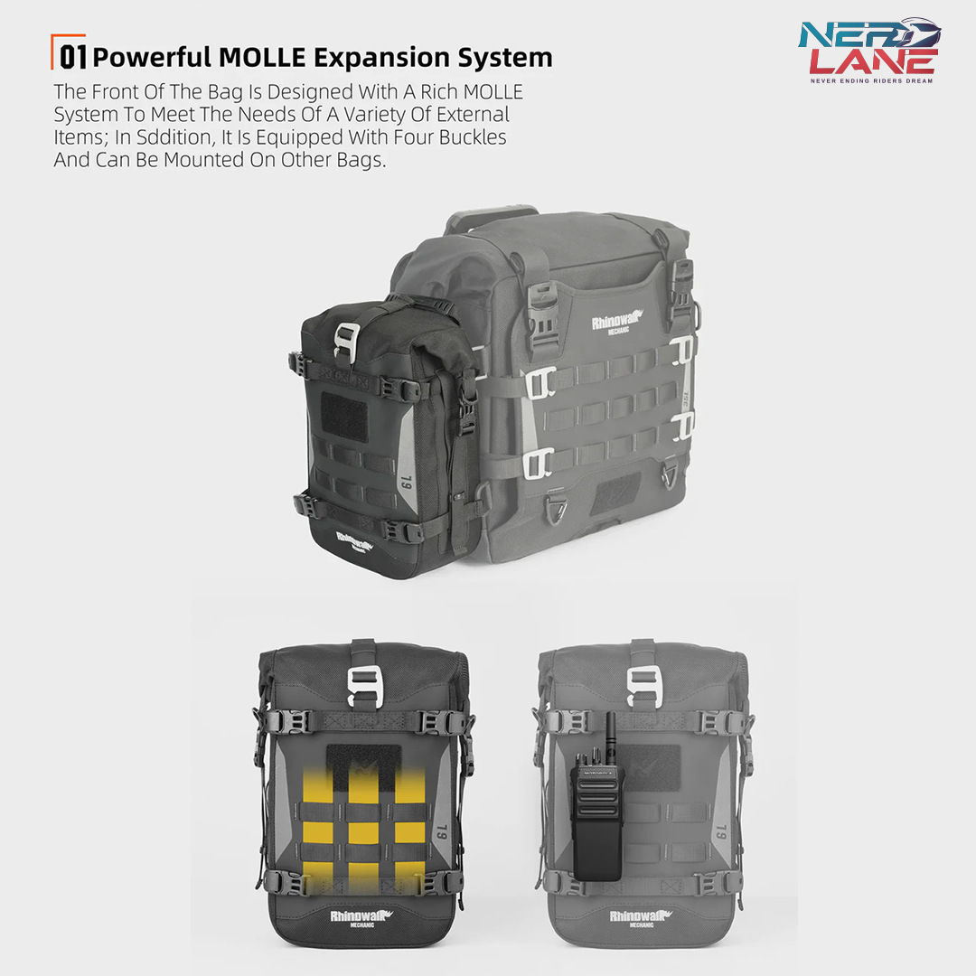 Rhinowalk Mechanic Series – 6L Waterproof Crash Bar Bags (MJX2001BK)
