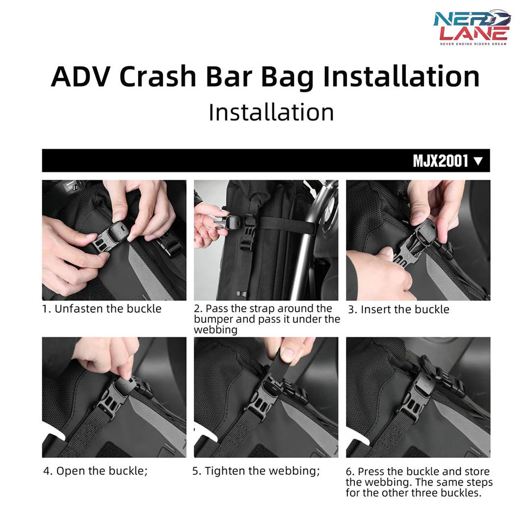 Rhinowalk Mechanic Series – 6L Waterproof Crash Bar Bags (MJX2001BK)