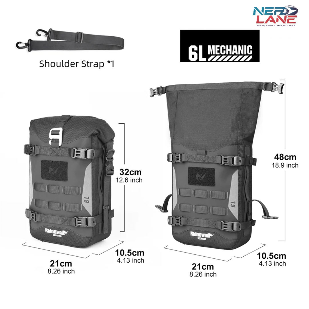 Rhinowalk Mechanic Series – 6L Waterproof Crash Bar Bags (MJX2001BK)