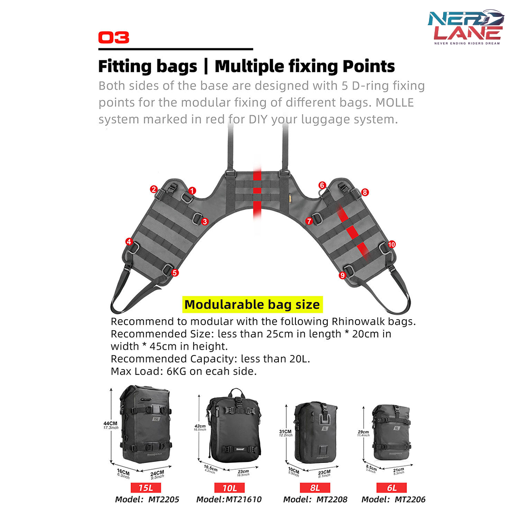 Rhinowalk Saddle Bag Mounting Base (MT002A)