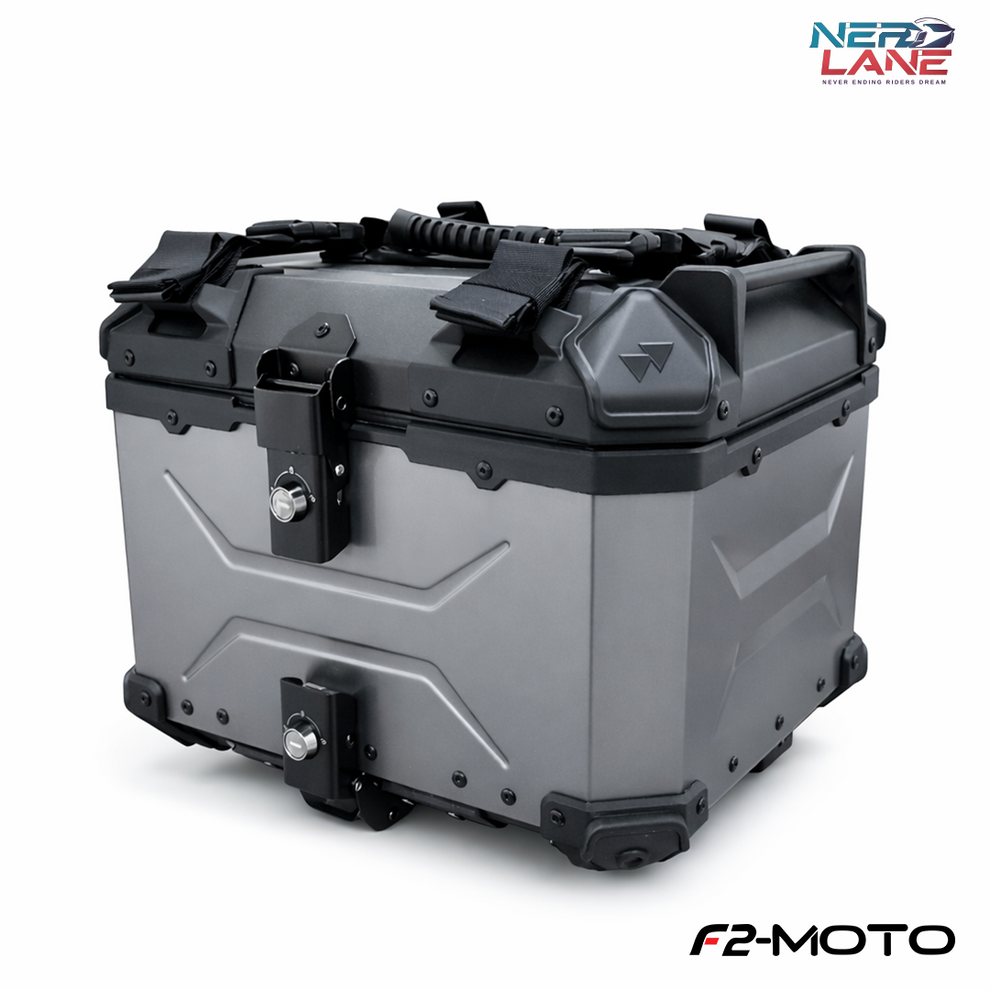 F2-Moto 45L Aluminium Top Box - Titanium – Nerd Lane | Motorcycle ...
