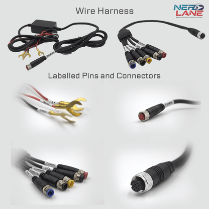 Fozetop Wire harness with labelled pins and waterproof connectors