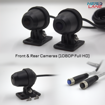 Fozetop front and rear cameras with waterproof metal connectors