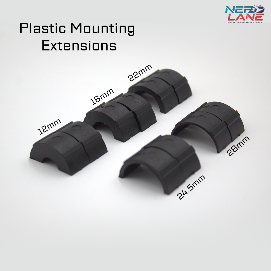 Fozetop Set of black plastic mounting extensions with measurements