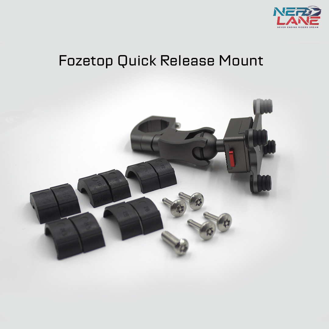 Fozetop Quick Release Mount with black Plastic Spacers and Anti-theft Stainless Steel bolts
