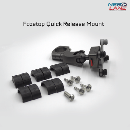 Fozetop Quick Release Mount with black Plastic Spacers and Anti-theft Stainless Steel bolts