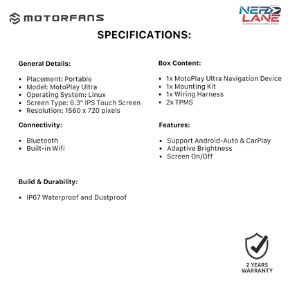 MotoPlay Ultra Navigation System With TPMS