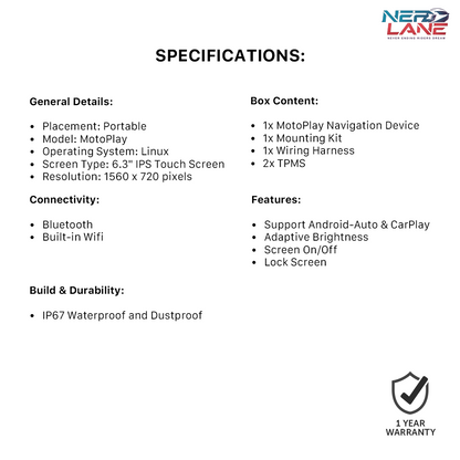 MotoPlay Specifications