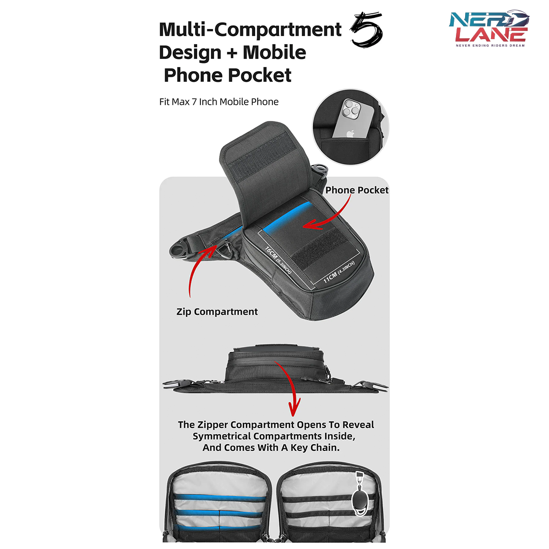 Rhinowalk 2.4L Multifunctional Leg Bag / Tank Bag (MJX2008BK)