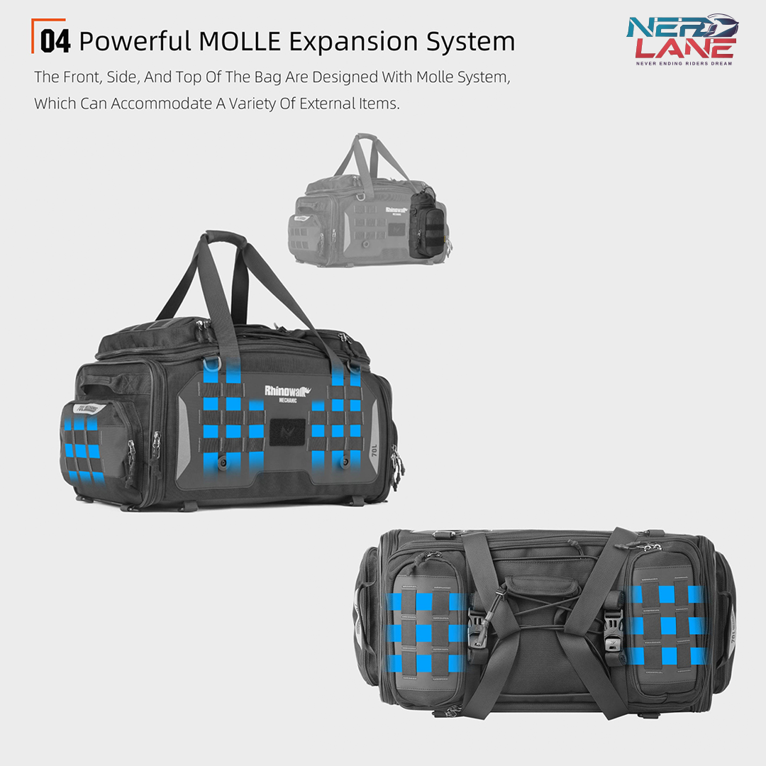 Rhinowalk 50-70L Motorcycle Tail Seat Bag (MJX2003)