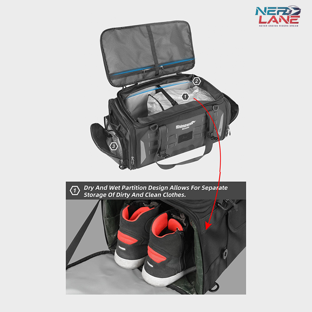 Rhinowalk 50-70L Motorcycle Tail Seat Bag (MJX2003)