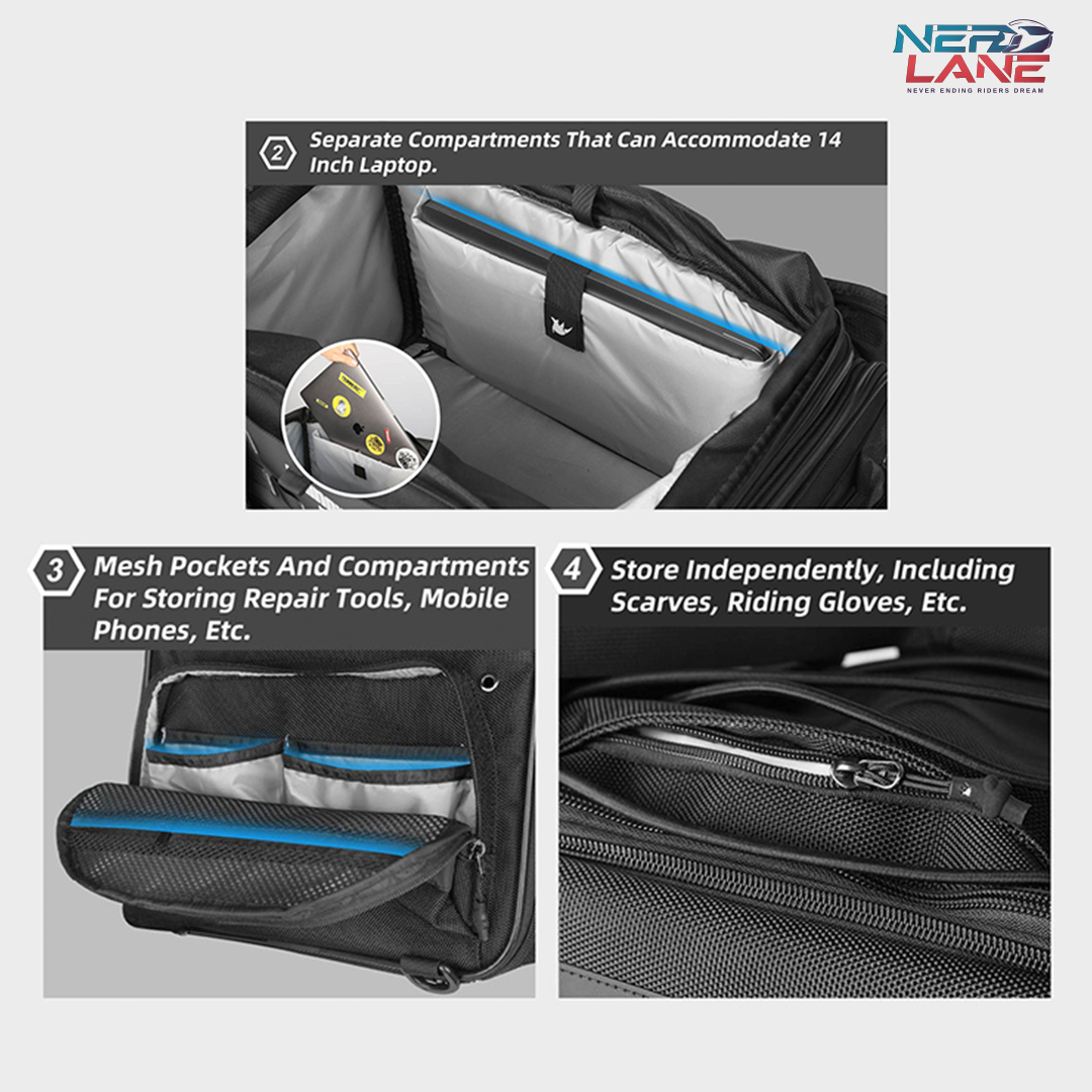Rhinowalk 50-70L Motorcycle Tail Seat Bag (MJX2003)