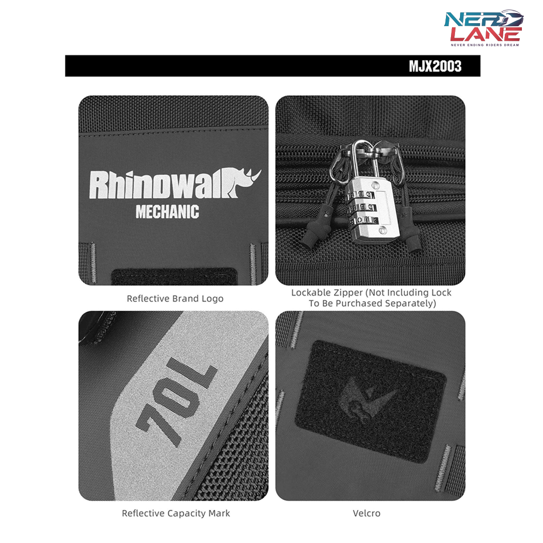 Rhinowalk 50-70L Motorcycle Tail Seat Bag (MJX2003)