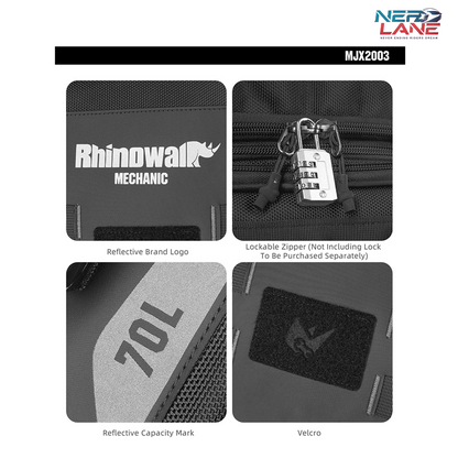 Rhinowalk 50-70L Motorcycle Tail Seat Bag (MJX2003)