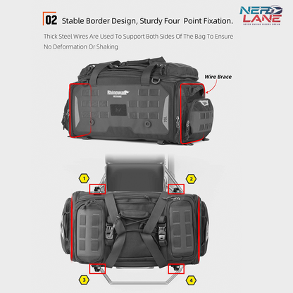 Rhinowalk 50-70L Motorcycle Tail Seat Bag (MJX2003)
