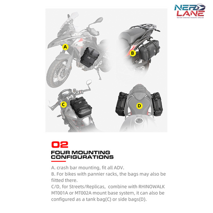 Rhinowalk 6L Waterproof Crash Bar Bags (MT2206BK) (Single Unit)