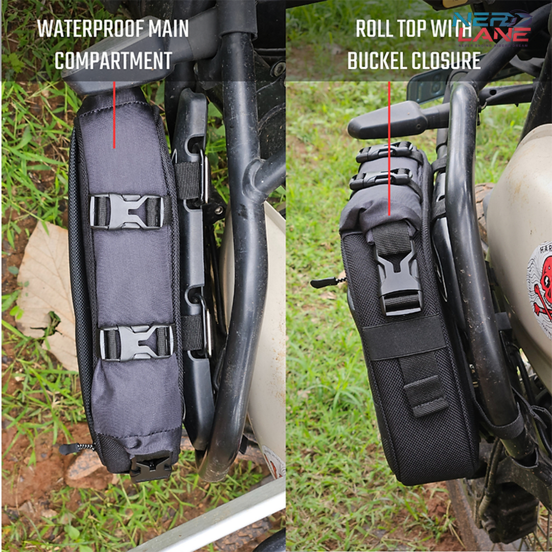 RiderZone 12L Chitkul tank guard bags waterproof main compartment ans Roll Top with Buckle Closure