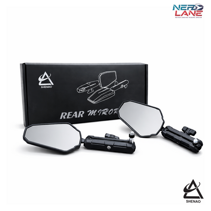 Shenao Adventure Mirrors 2.0 | Universal Adjustable Motorcycle Handlebar Mirrors (Pair)