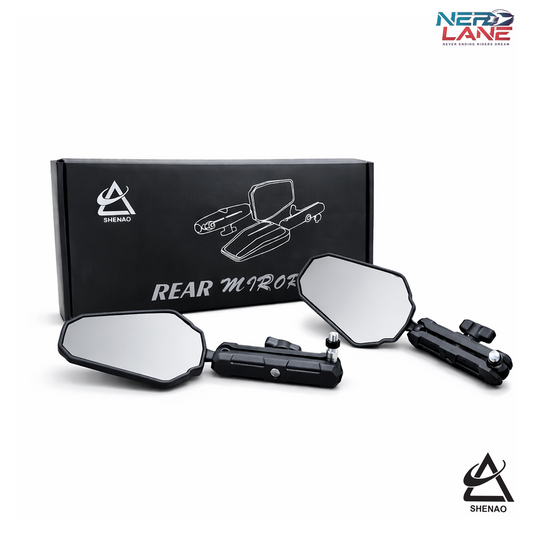 Shenao Adventure Mirrors 2.0 | Universal Adjustable Motorcycle Handlebar Mirrors (Pair)