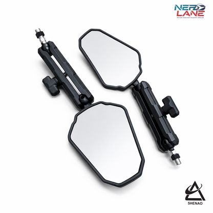 Shenao Adventure Mirrors 2.0 | Universal Adjustable Motorcycle Handlebar Mirrors (Pair)