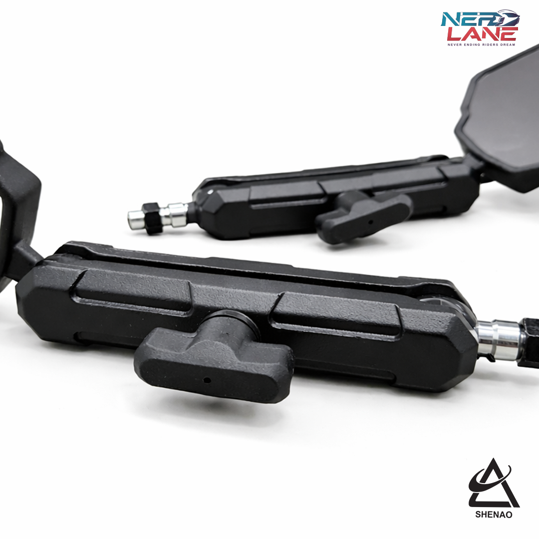Shenao Adventure Mirrors 2.0 | Universal Adjustable Motorcycle Handlebar Mirrors (Pair)